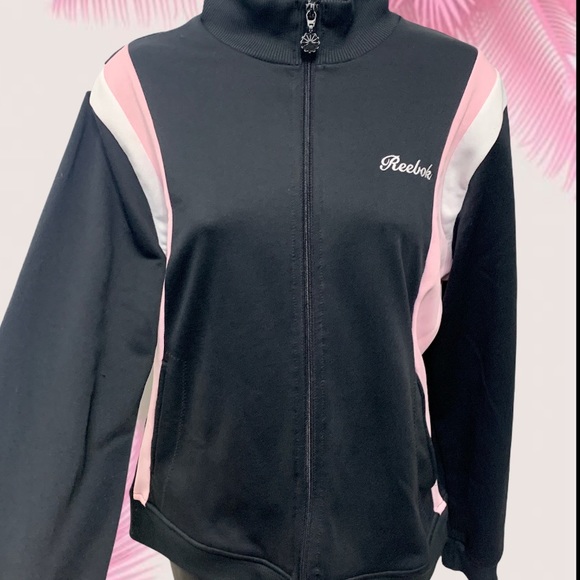 Large Reebok Black and Pink Track Jacket - Picture 1 of 8